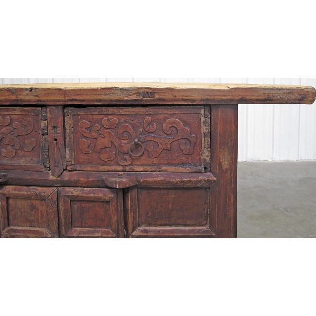 Early 19th Century Double Top Drawer Carved Cabinet or Sideboard For Sale - Image 5 of 12