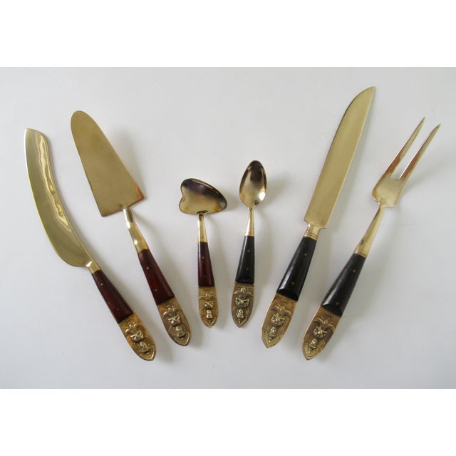 Vintage Asian Siam Brass & Rosewood Flatware Service 26 Pieces Chairish