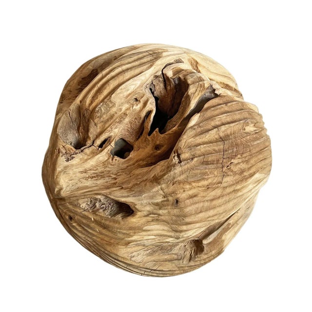 Indoor outdoor vintage solid teak root art. Beautiful organic natural shapes each unique with sanded score lines adding...
