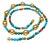 Late 20th Century 14K Yellow Gold Turquoise Carnelian Peridot Garnet Beaded Strand Necklace For Sale