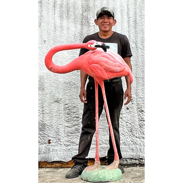 Vintage Mid-Century Modern Monumental Fiberglass Tall Flamingo For Sale In West Palm - Image 6 of 6