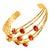 Brass Cleopatra Gold & Carnelian Stone Cuff Chunky Bracelet For Sale - Image 8 of 9