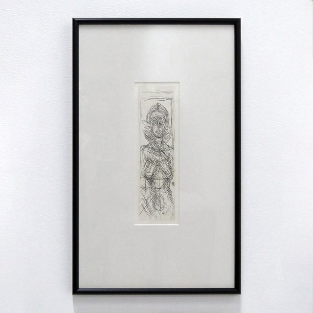 Wonderful etching ‘Annette De Face’ by Alberto Giacometti in 1955, original black and white etching, framed with matte...