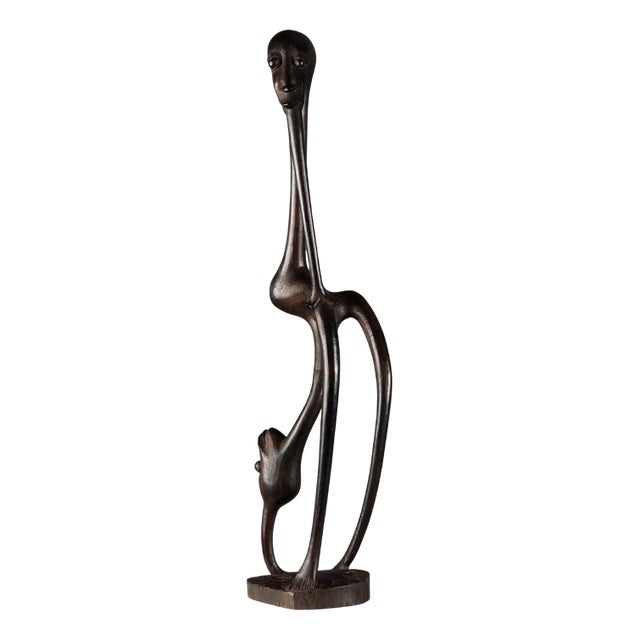 Modern Mozambican Wood Sculpture For Sale