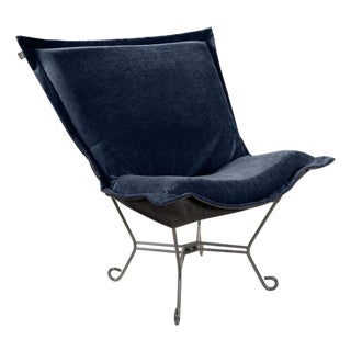 Komodo Navy Puff Chair and Frame For Sale