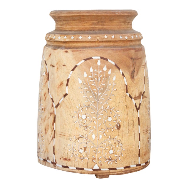 Tall Antique Indian Inlaid Ghee Pot For Sale