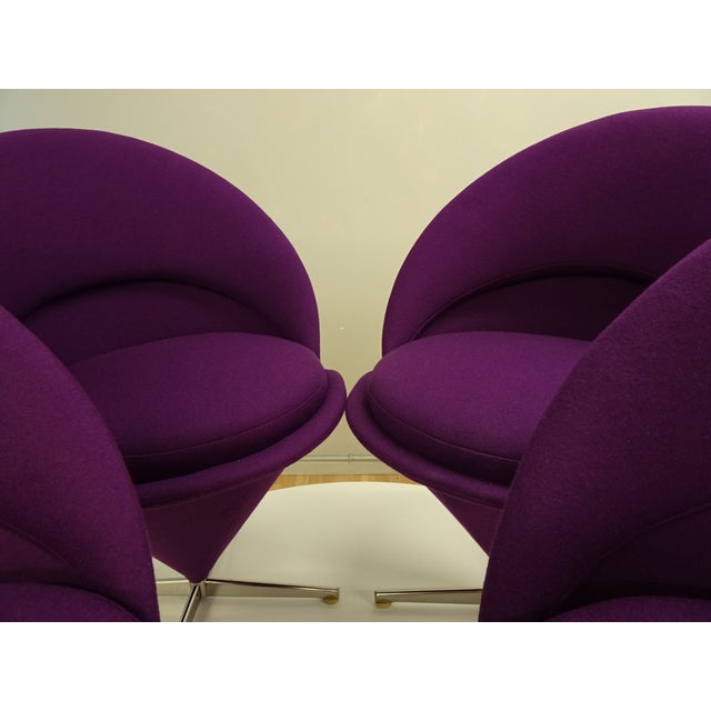 4 Vintage Cone Chairs by Verner Panton From Plus-Linje Denmark 1958 Restored For Sale - Image 11 of 15