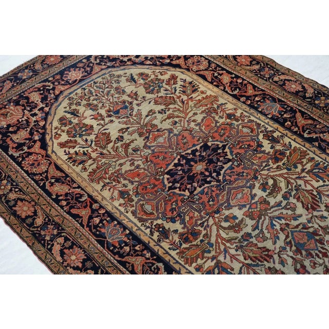 Textile Antique Farahan Sarouk Rug 4'4'' x 6'7'' For Sale - Image 7 of 10