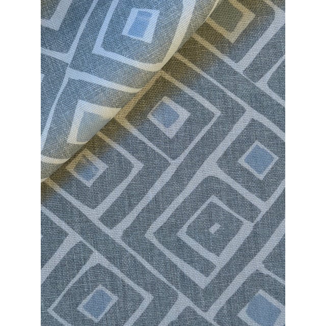 Peter Fasano Labyrinth Printed Linen Fabric in Skylight Blue 1 6/8 Yards For Sale - Image 4 of 6