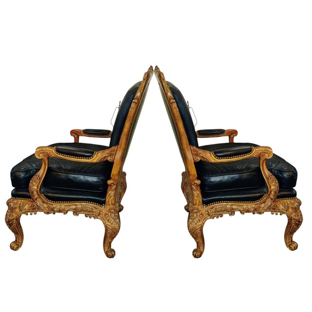 Maitland - Smith Elevate Your Estate With the Timeless Grandeur of This Exceptional Pair of Maitland-Smith Rococo Revival Armchairs. For Sale - Image 4 of 11