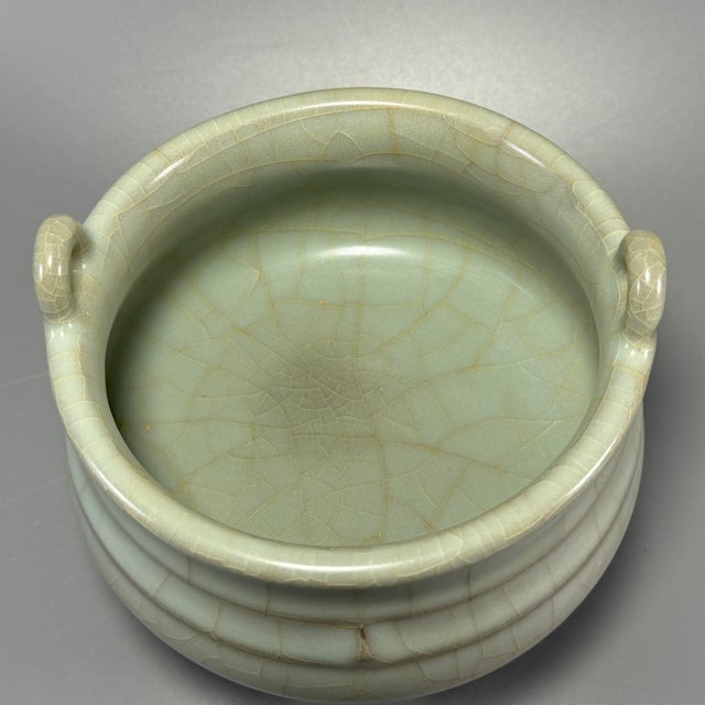 Chinese Antique Chinese Longquan Celadon Tripod Censer For Sale - Image 3 of 8