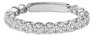14K White Gold 1.00 Cttw Round Diamond Prong Set Wedding Band - Size 7