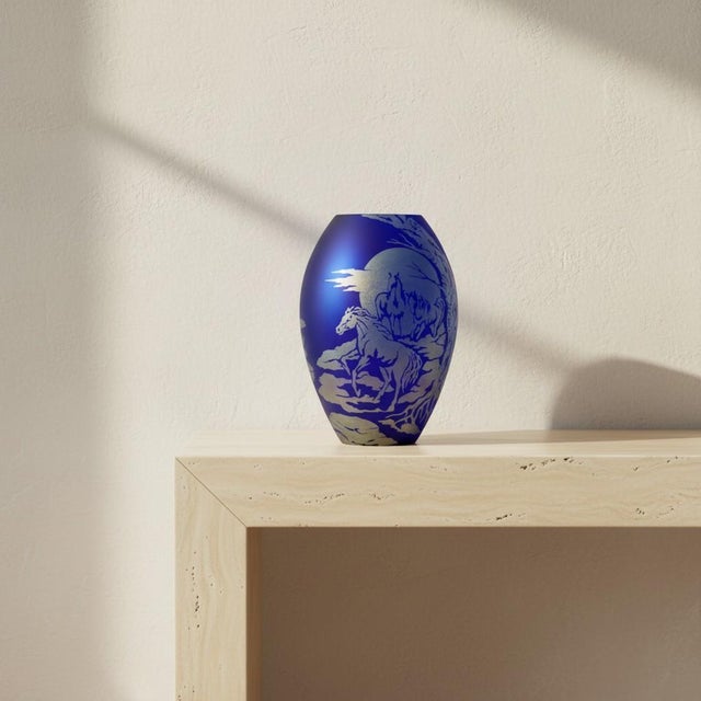 Fenton Favrene Wild Horses Oval Vase-Robin Spindler-Signed Limited Ed-2005-Art For Sale - Image 9 of 10
