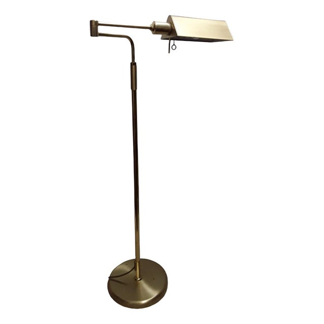 Vintage German Gold-Colored Metal Multi-Adjustable Floor Lamp from Bankamp Lights, 1970s For Sale - Image 9 of 9