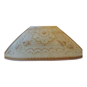Antique French Aubusson Carpet, Fine Pale Pink, Rose, Taupe, Elegant Carpet