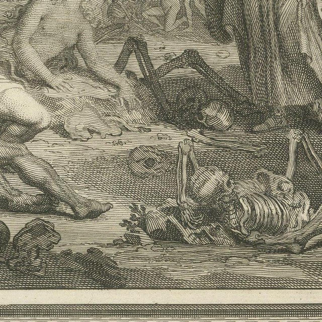 Pieter Mortier, Ezekiel in the Valley of Dry Bones and the New Temple, 1700, Engraving For Sale - Image 6 of 12