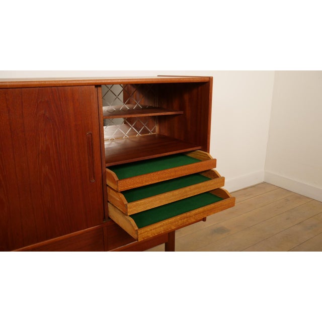 Wood Vintage Brown Highboard in Teak For Sale - Image 7 of 16
