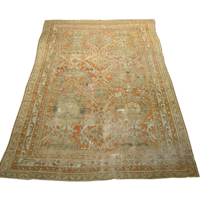 Early 19th Century Early 19th Century 1850 Century Tribal Turkish Oushak Rug For Sale - Image 5 of 5