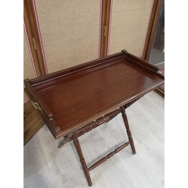 Folding Side table Serving tray with handles Coffee table Flower stool Plant stand End table Small table Wood Living room...