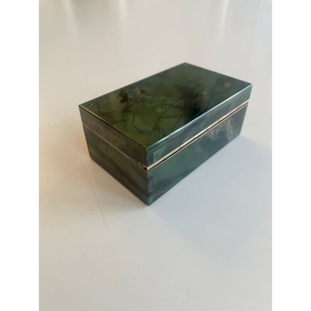 1950s Mineral Box in Green Jasper with Velvet Lining, 1950s For Sale - Image 5 of 11