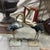 Elevate your space with this striking pair of vintage brass and pewter crane sculptures, exuding an air of elegance and...