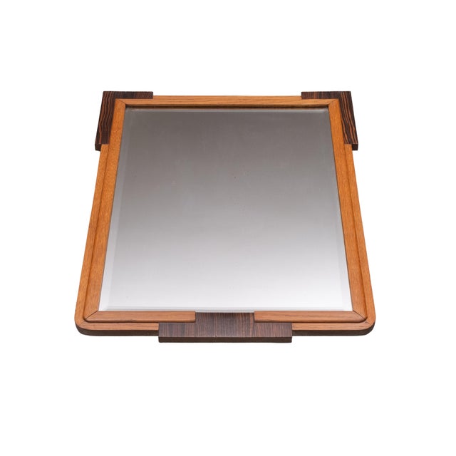 Art Deco Amsterdamse School Dutch Wall Mirror with Oak Frame, 1920s For Sale - Image 3 of 8