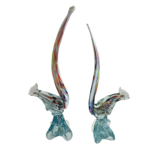 Mid-Century Modern 1950s Matching Murano Glass Pheasants Birds - a Pair For Sale - Image 3 of 6