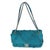 Blue Teal Suede Goatskin Diamond Fringe Medium Flap Bag For Sale - Image 8 of 8