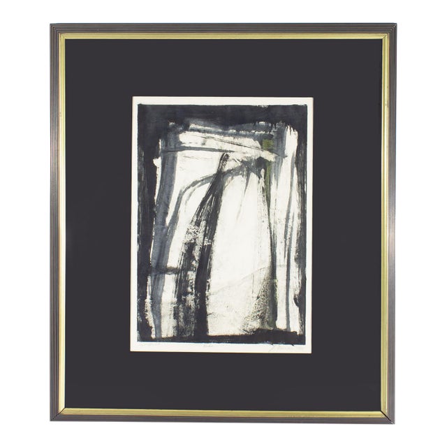 Signed 1965 “Rocks” Abstract Monoprint by Joan Farrar For Sale