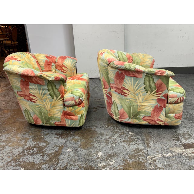 Yum Yum Tree Botanical Print Swivel Chairs, Pair For Sale In San Francisco - Image 6 of 14