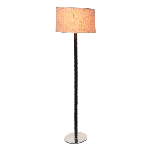 Mid-Century Modern Danish Model Flet Leather Floor Lamp by Jo Hammerborg for Fog & Morup, 1960s For Sale