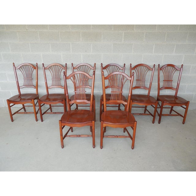 Tom Seely Cherry Wheat Back Chairs - Set of 8 | Chairish