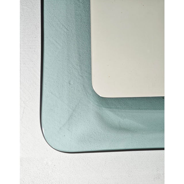 Mid-Century Modern Aquamarine Stained Glass Wall Mirror by Max Ingrand for Fontana Arte, 1950s For Sale - Image 10 of 18