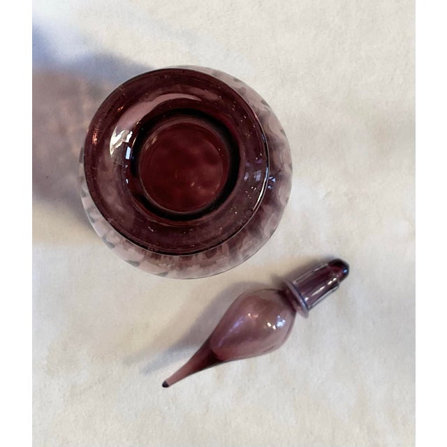 Glass 1960’s Empoli Amethyst-Purple Italian Glass Decanter Triple Gourd With Stopper For Sale - Image 7 of 12