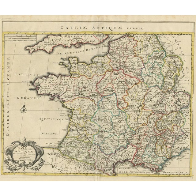 Antique Map of France by Mortier, 1730 For Sale
