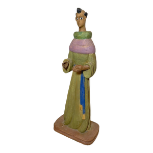 Tall Vintage Original Folk Art Hand Carved Painted Wood Religious Saint Santos