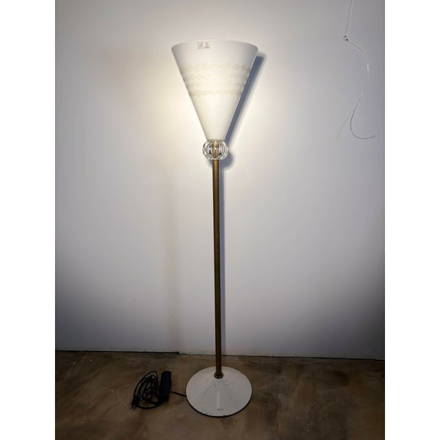 Blown Opaline Murano Glass Floor Lamp from Barovier & Toso, Italy, 1980 For Sale - Image 13 of 13