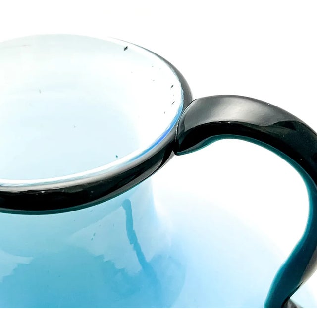 Modern Vintage Murano Blue Incamiciato Glass Vase For Sale - Image 3 of 6