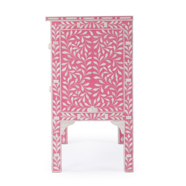 2020s Vivienne 29 in. W Rectangular Bone Inlay 2 Drawer Accent Chest, Pink For Sale - Image 5 of 8