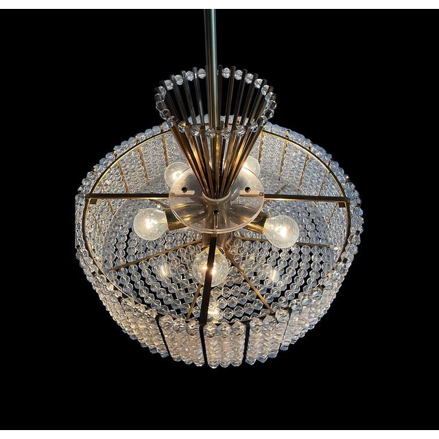 Acrylic, Crystal, Glass and Gilt Brass Chandelier attributed to Emil Stejnar for Rupert Nikoll, 1950s For Sale - Image 10 of 17