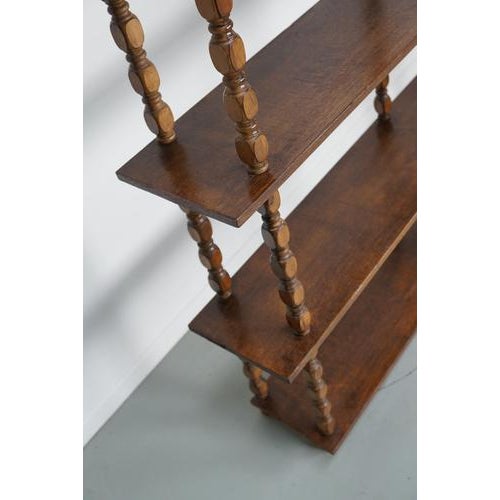 Mid-Century French Oak Bobbin Shelving Unit For Sale - Image 9 of 18