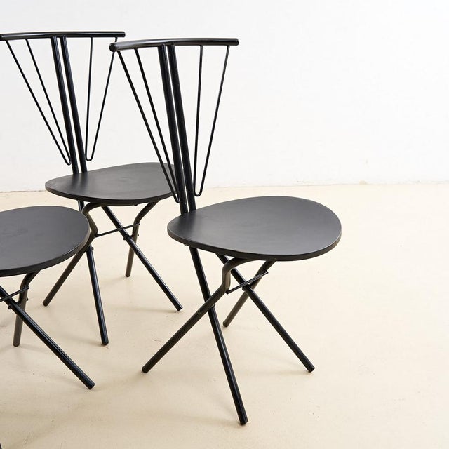 Chairs in Metal and Wood, 1970s, Set of 6 For Sale - Image 4 of 9