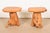 A unique pair of hand-crafted Organic Modern burl root live edge occasional side tables In the manner of George Nakashima...