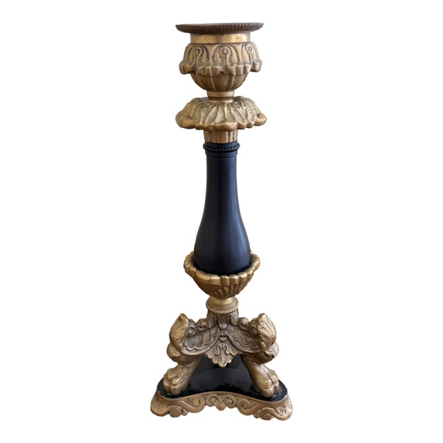 Neoclassical Grand Tour Lion-Paw Taper Candlestick For Sale