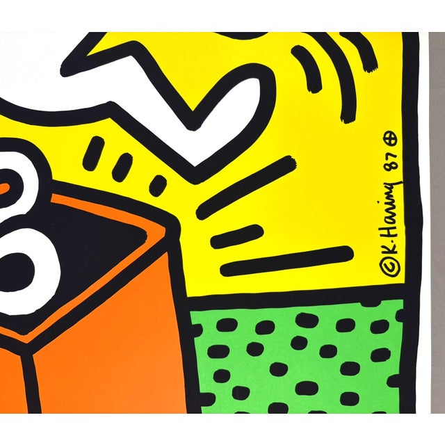 1980s Keith Haring Lucky Strike Original 1987 Silkscreen Poster For Sale - Image 5 of 10
