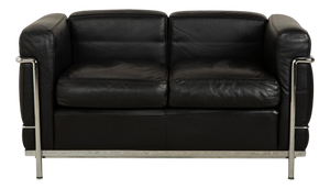 LC2 Sofa in Leather and Chrome by Le Corbusier for Cassina