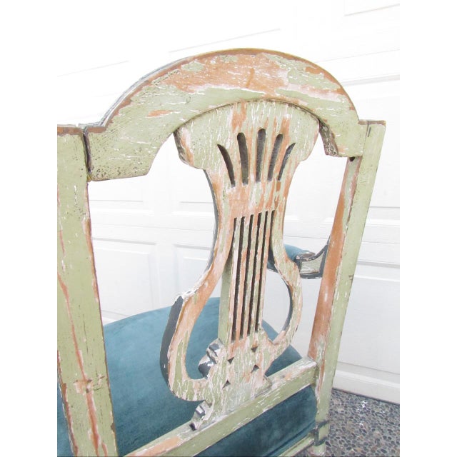 Pair of Antique French Crusty Painted Bergere Armchairs For Sale - Image 16 of 18