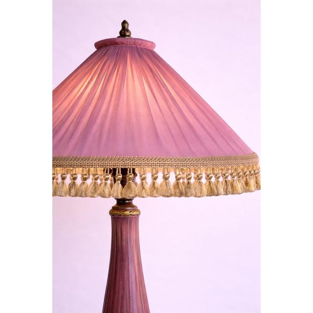 Art Deco Table Lamp with Silk Shade by Josef Ekberg for Gustavsberg, 1928 For Sale - Image 6 of 8