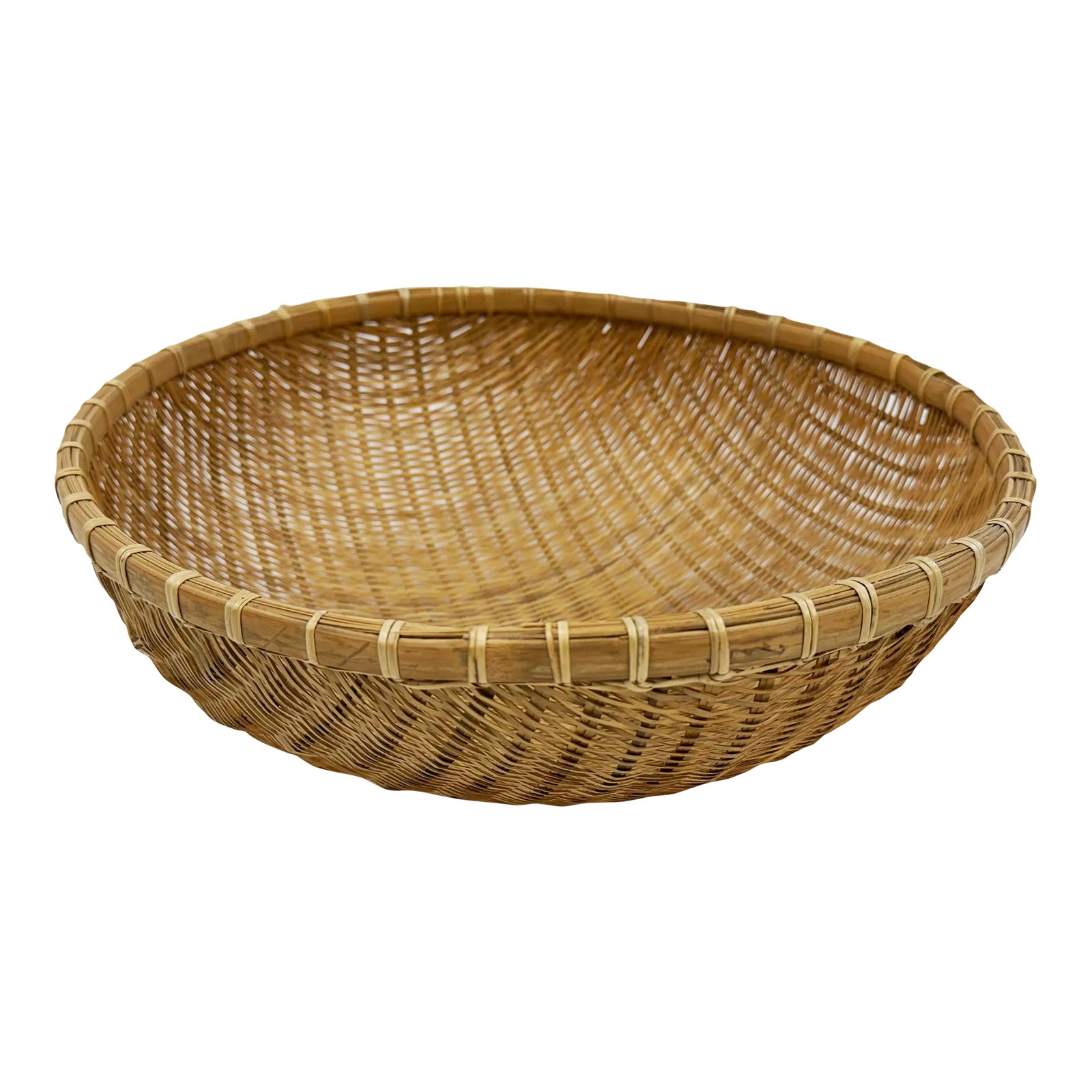 Vintage Split Reed Winnowing Basket | Chairish