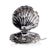 This exquisite clam shell-lidded bowl features a footed base and is crafted from food-grade brass with a shiny polished...